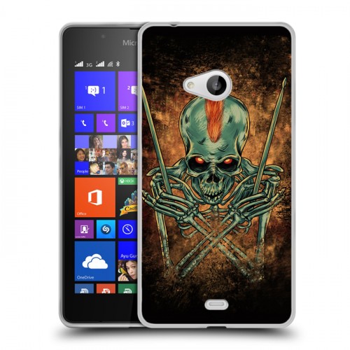 Дизайнерский пластиковый чехол для Microsoft Lumia 540 Рок черепа