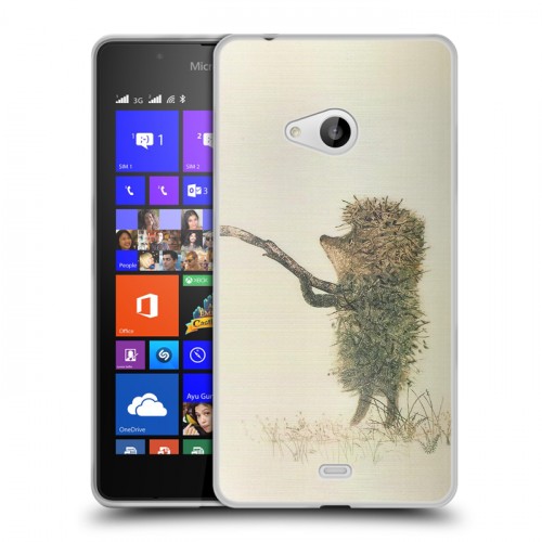 Дизайнерский пластиковый чехол для Microsoft Lumia 540 Ежик в тумане