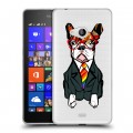 Полупрозрачный дизайнерский пластиковый чехол для Microsoft Lumia 540 Прозрачные щенки