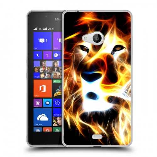 Дизайнерский пластиковый чехол для Microsoft Lumia 540 Пламенные животные