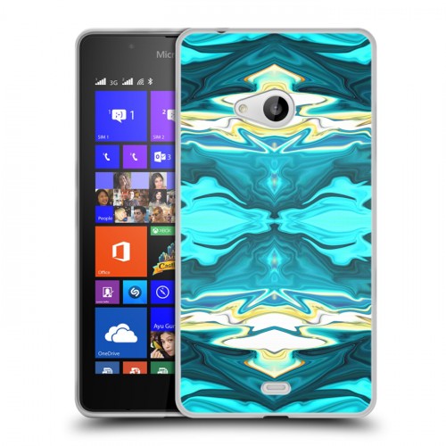 Дизайнерский пластиковый чехол для Microsoft Lumia 540 Цветные агаты