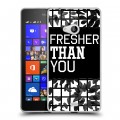 Дизайнерский пластиковый чехол для Microsoft Lumia 540 Черно-белые тенденции