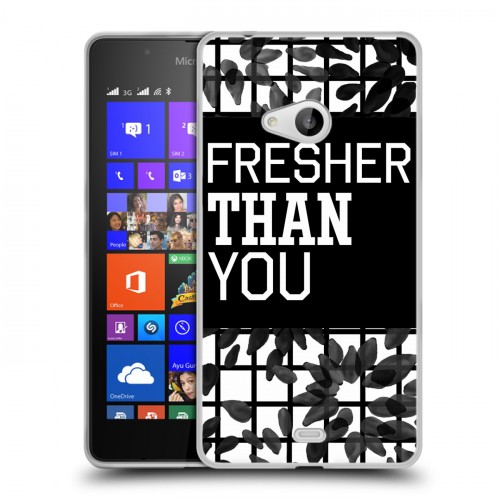 Дизайнерский пластиковый чехол для Microsoft Lumia 540 Черно-белые тенденции
