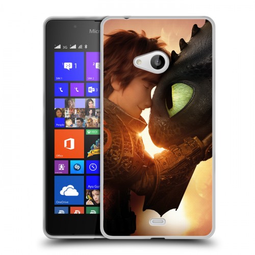 Дизайнерский пластиковый чехол для Microsoft Lumia 540 Как приручить дракона 3
