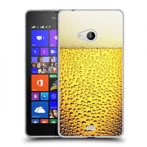Дизайнерский пластиковый чехол для Microsoft Lumia 540 Пузырьки пива