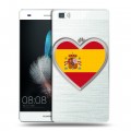 Полупрозрачный дизайнерский пластиковый чехол для Huawei P8 Lite флаг Испании