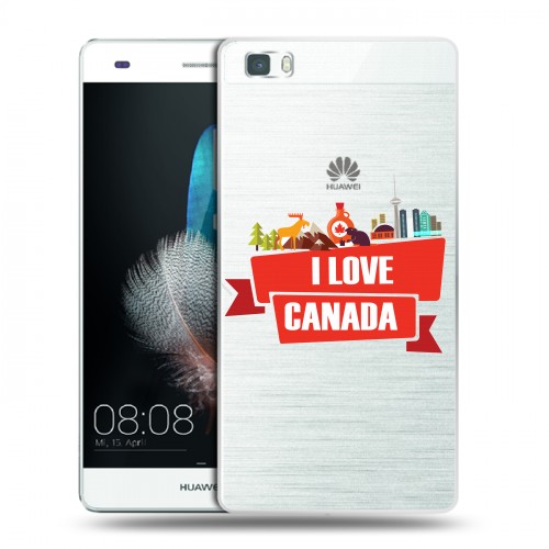 Полупрозрачный дизайнерский пластиковый чехол для Huawei P8 Lite Флаг Канады