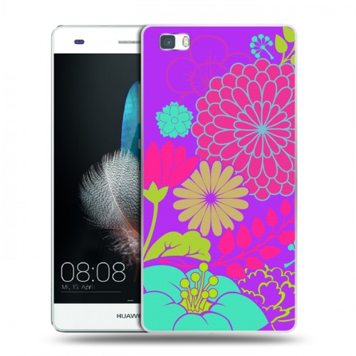 Дизайнерский пластиковый чехол для Huawei P8 Lite Цветы кимоно