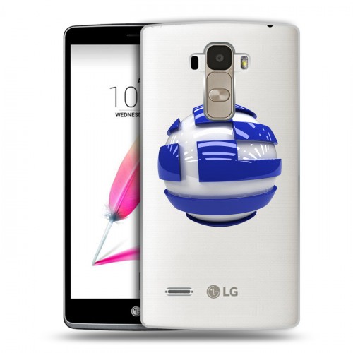 Полупрозрачный дизайнерский пластиковый чехол для LG G4 Stylus флаг греции