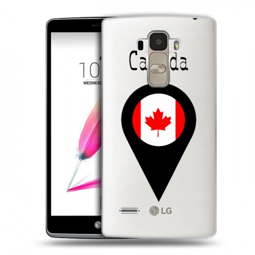 Полупрозрачный дизайнерский пластиковый чехол для LG G4 Stylus Флаг Канады