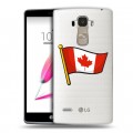 Полупрозрачный дизайнерский пластиковый чехол для LG G4 Stylus Флаг Канады