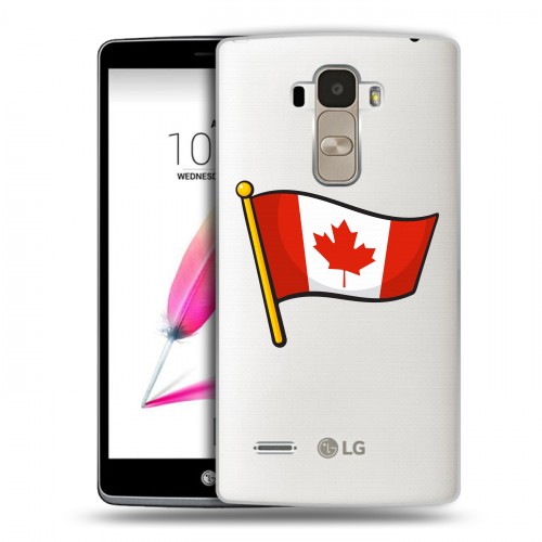 Полупрозрачный дизайнерский силиконовый чехол для LG G4 Stylus Флаг Канады