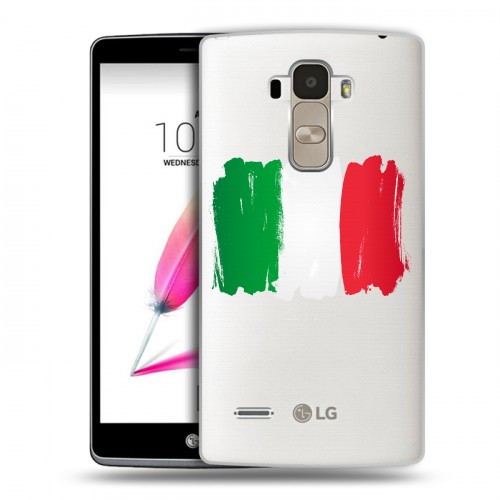 Полупрозрачный дизайнерский пластиковый чехол для LG G4 Stylus Флаг Италии