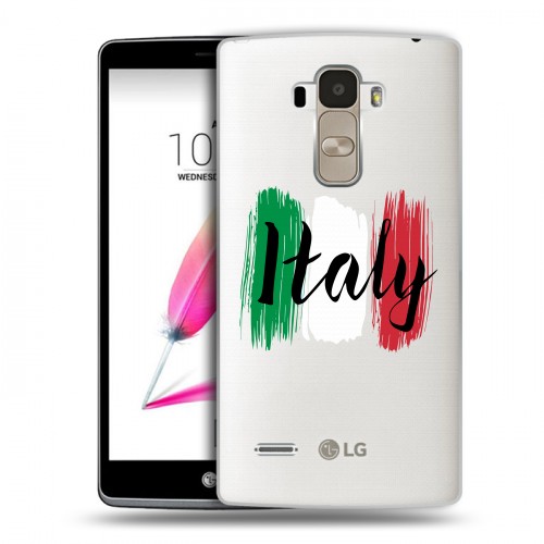 Полупрозрачный дизайнерский пластиковый чехол для LG G4 Stylus Флаг Италии