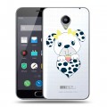 Полупрозрачный дизайнерский пластиковый чехол для Meizu M2 Note Прозрачные щенки