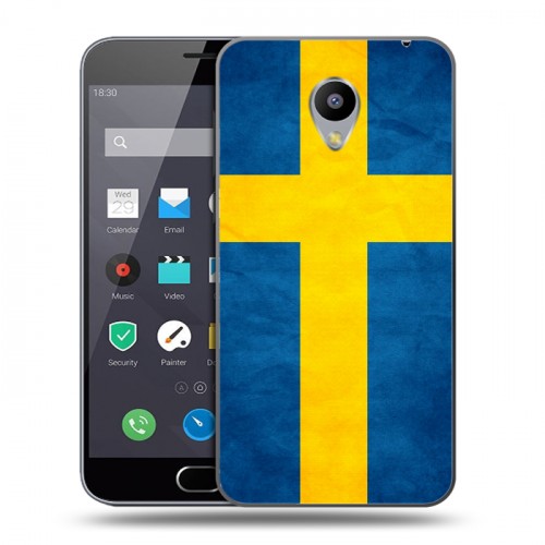 Дизайнерский пластиковый чехол для Meizu M2 Note Флаг Швеции