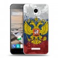 Дизайнерский силиконовый чехол для Micromax Canvas Spark Российский флаг и герб