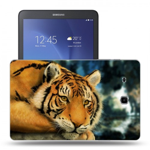 Дизайнерский силиконовый чехол для Samsung Galaxy Tab E 9.6 Тигры