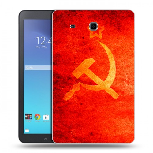 Дизайнерский силиконовый чехол для Samsung Galaxy Tab E 9.6 Флаг СССР 