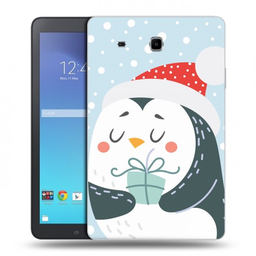 Дизайнерский силиконовый чехол для Samsung Galaxy Tab E 9.6  Новогоднее смешенное