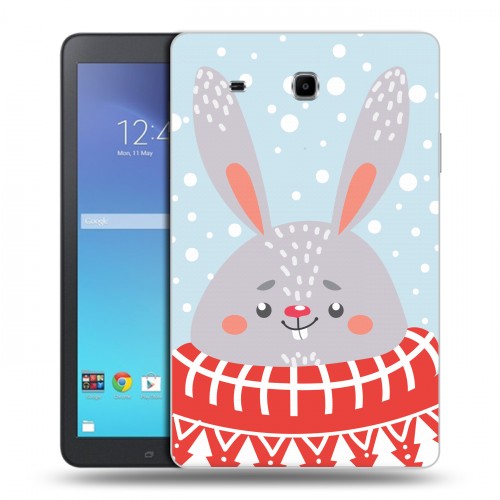 Дизайнерский силиконовый чехол для Samsung Galaxy Tab E 9.6  Новогоднее смешенное