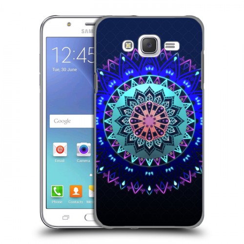 Дизайнерский пластиковый чехол для Samsung Galaxy J5 Светящиеся мандалы