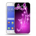 Дизайнерский пластиковый чехол для Samsung Galaxy J7 Бабочки фиолетовые