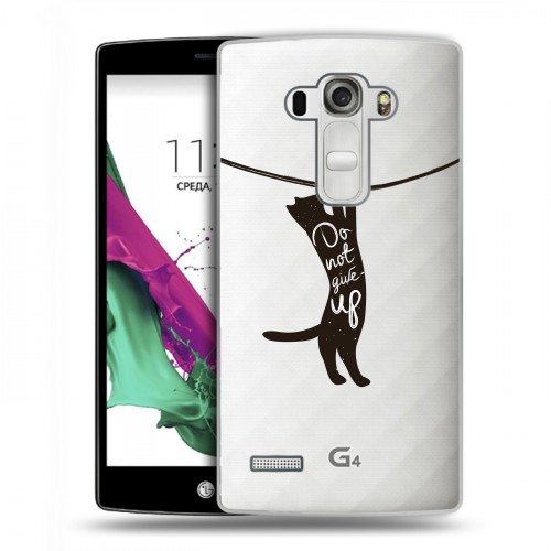 Полупрозрачный дизайнерский пластиковый чехол для LG G4 S Прозрачные кошки