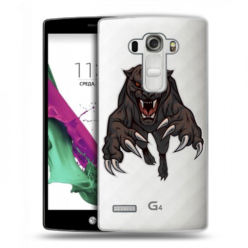 Дизайнерский пластиковый чехол для LG G4 S Прозрачные леопарды