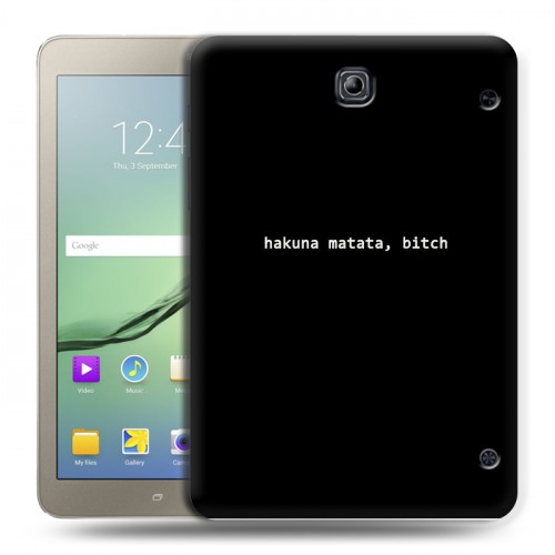 Дизайнерский силиконовый чехол для Samsung Galaxy Tab S2 8.0 Черно и кратко