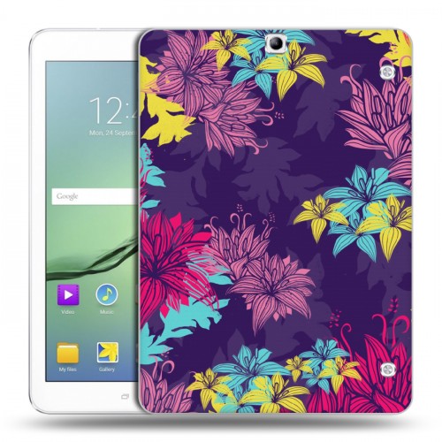 Дизайнерский силиконовый чехол для Samsung Galaxy Tab S2 9.7 Цветочные паттерны