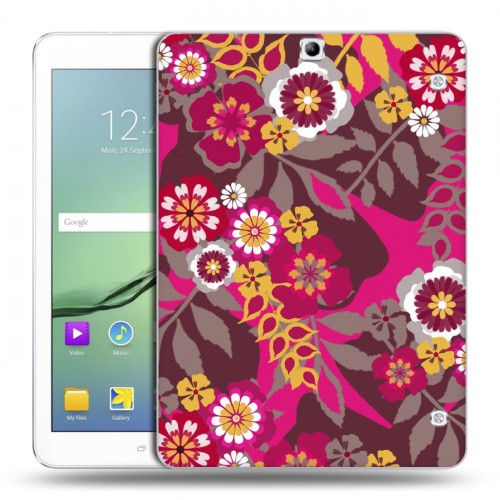 Дизайнерский силиконовый чехол для Samsung Galaxy Tab S2 9.7 Цветочные паттерны