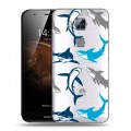 Полупрозрачный дизайнерский силиконовый чехол для Huawei G8 Прозрачные рыбы