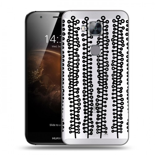 Полупрозрачный дизайнерский пластиковый чехол для Huawei G8 Абстракции