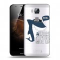 Полупрозрачный дизайнерский пластиковый чехол для Huawei G8 Прозрачные акулы