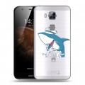 Полупрозрачный дизайнерский пластиковый чехол для Huawei G8 Прозрачные акулы