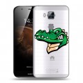 Полупрозрачный дизайнерский силиконовый чехол для Huawei G8 Прозрачные крокодилы