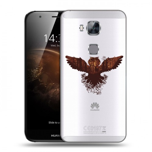 Полупрозрачный дизайнерский пластиковый чехол для Huawei G8 Прозрачные совы