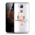 Полупрозрачный дизайнерский пластиковый чехол для Huawei G8 Прозрачные совы