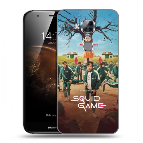 Дизайнерский силиконовый чехол для Huawei G8 Игра в кальмара