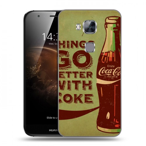 Дизайнерский пластиковый чехол для Huawei G8 Coca-cola