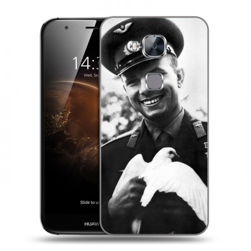 Дизайнерский пластиковый чехол для Huawei G8 Юрий Гагарин