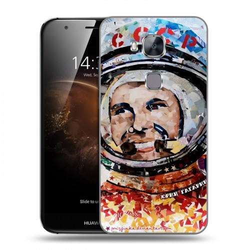 Дизайнерский пластиковый чехол для Huawei G8 Юрий Гагарин