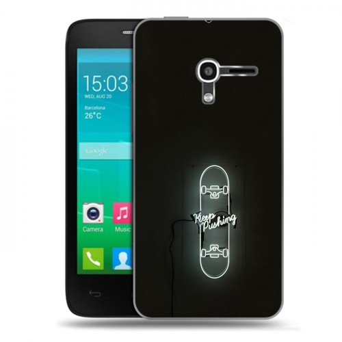 Дизайнерский пластиковый чехол для Alcatel One Touch Pop D3 Минимализм на черном