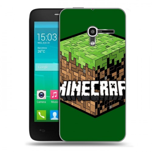 Дизайнерский пластиковый чехол для Alcatel One Touch Pop D3 Minecraft