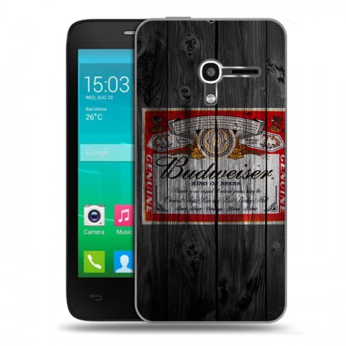 Дизайнерский пластиковый чехол для Alcatel One Touch Pop D3 Budweiser