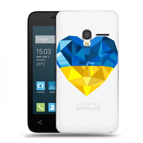 Полупрозрачный дизайнерский пластиковый чехол для Alcatel One Touch Pixi 3 (4.5) Флаг Украины