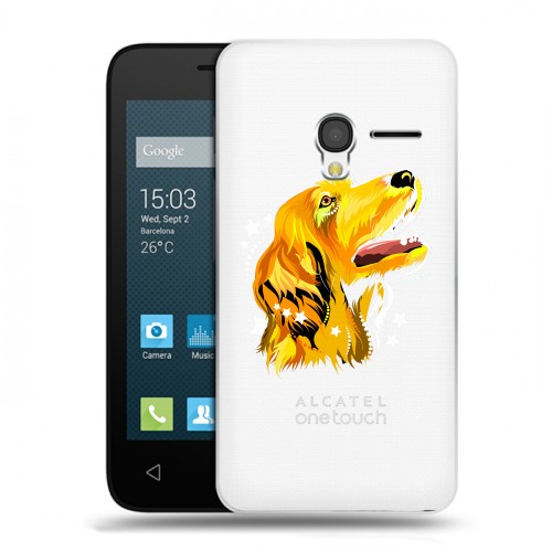 Полупрозрачный дизайнерский пластиковый чехол для Alcatel One Touch Pixi 3 (4.5) Прозрачные собаки