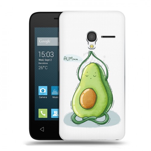 Полупрозрачный дизайнерский пластиковый чехол для Alcatel One Touch Pixi 3 (4.5) Авокадо