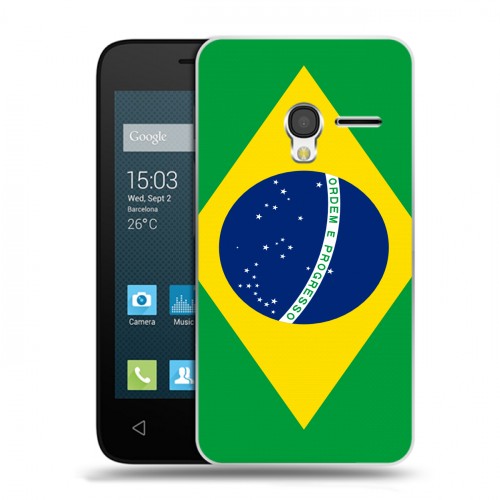 Дизайнерский пластиковый чехол для Alcatel One Touch Pixi 3 (4.5) Флаг Бразилии